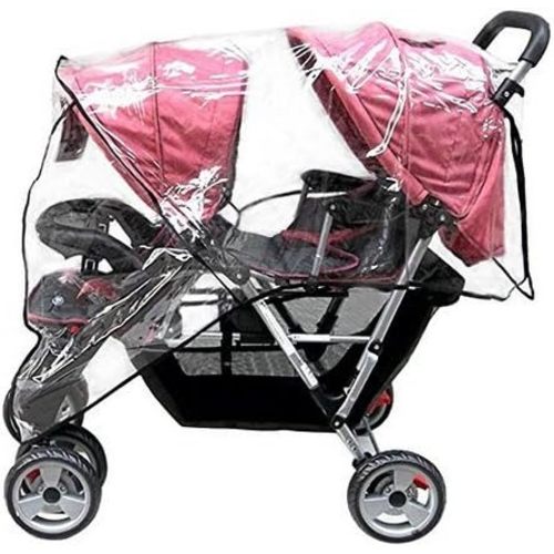 Weather Shield Double Popular for Swivel Wheel Stroller Universal Size Baby Rain Cover/Wind Shield Deal (Black)