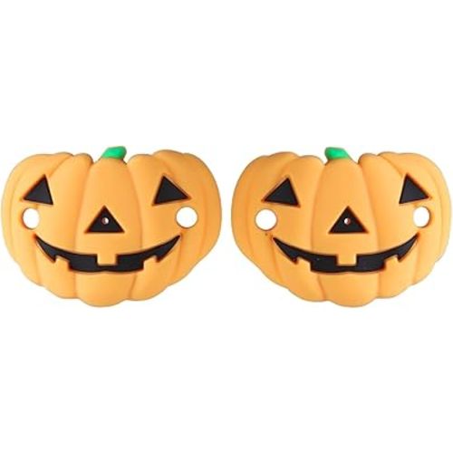 BinaryABC Halloween Pumpkin Baby Pacifier,Halloween Silicone Baby Nipple,Halloween Party Favors Gifts,2Pcs