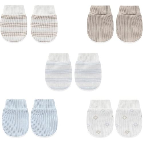 5 Pairs Baby Not Scratch Mittens 0-6 Months New Born Boy Girl Gloves Cute Infant Accessories