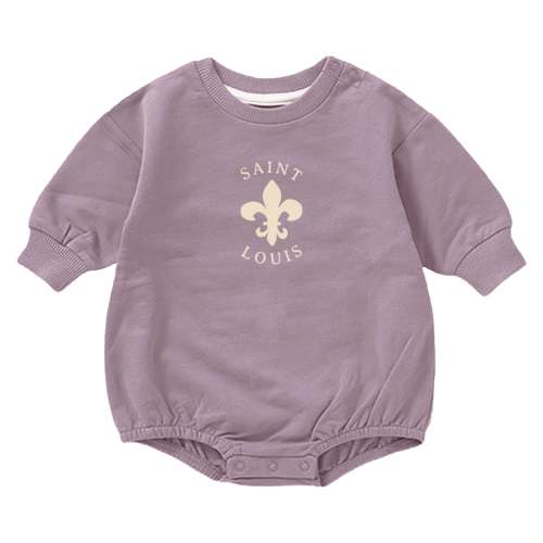 Saint Louis Fleur de Lis Baby Onesie Bubble Romper - Purple