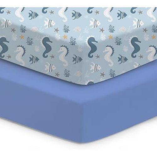 Sábanas para cuna de bebé para niños y niñas, paquete de 2 sábanas ajustables para cuna estándar y colchón para niños pequeños, sábana de bebé súper suave