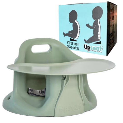 Upseat – The Original Ergonomic Baby Floor & Booster Seat with Tray, Developed with Physical Therapists for Upright Posture & Healthy Hip Development, 4–24 Months, Dishwasher-Safe Extra-Large Tray