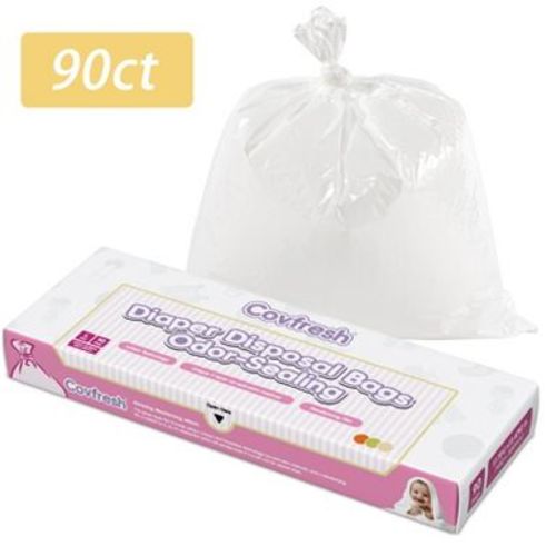 Covfresh Odor Sealing Diaper Disposal Bags, L-90 Bags, Durable & Unscented