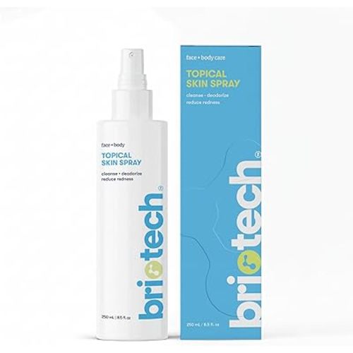 BRIOTECH Topical Skin Spray, Hypochlorous Acid Spray for Sensitive Skin, HOCl Facial Mist, Full Body Support Against Irritation, Calm Redness, Soothe Foot & Scalp, 8 oz (1 Pack)