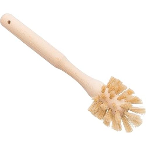 Redecker Bottle Brush Cleaner - Horsehair and Beechwood Handle for Vases, Pitchers, Mugs, and Baby Bottles, 8-3/4 Inch, Dense Natural Bristles - Wooden Bottle Brush - Bottle Brush Wood Handle