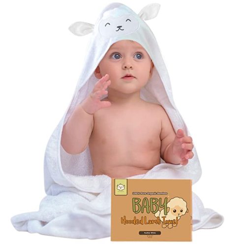 Baby Hooded Towel - Bamboo Baby Towel by KeaBabies - Organic Bamboo Towel - Infant Towels - Large Bamboo Hooded Towel - Baby Bath Towels with Hood for Girls, Babies, Newborn Boys, Toddler (Lamb)