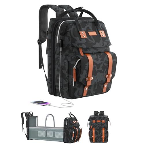 ISMGN Diaper Bag Backpack with Changing Station, Large Diaper Bag, Baby Bag, Multifunctional Diaper Bag, CAMO