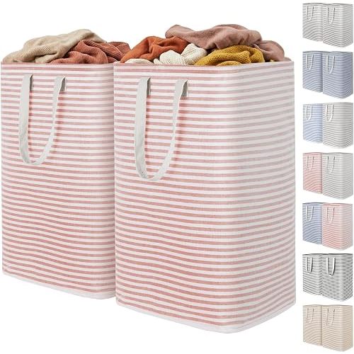 Lifewit 80L Large Laundry Baskets, Laundry Hampers Bags, 2 Pack, Pink