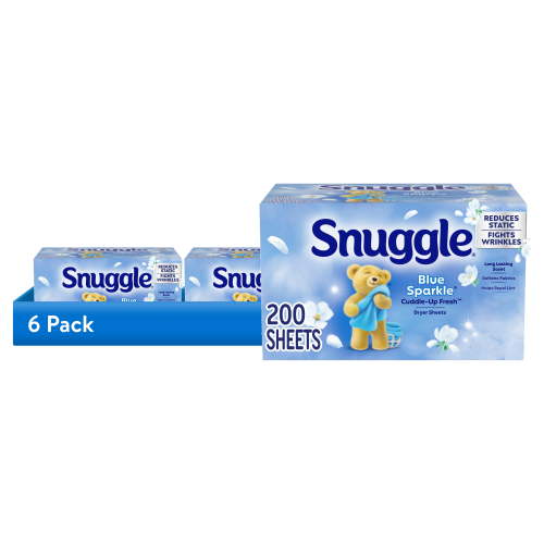 (6 pack) Snuggle Blue Sparkle Cuddle Up Fresh Dryer Sheets, 200 Count