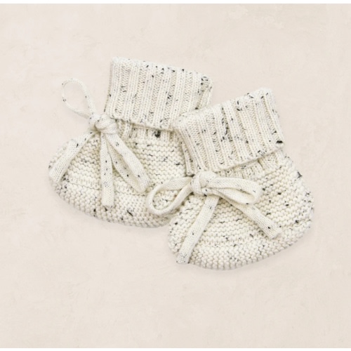 Knit Booties - Cream Speckle