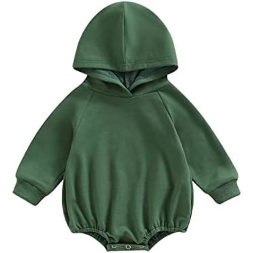 Thorn Tree Newborn Baby Boys Hooded Sweatshirt Long Sleeve Solid Romper Infant Baby Fall Winter Spring Outfits
