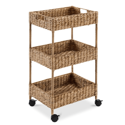 Best Choice Products 3-Tier Rolling Nursery Caddy – color CHESTNUT