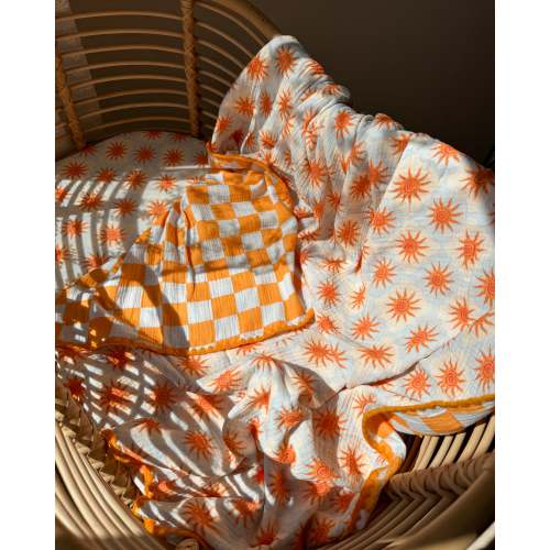 Reversible Organic Muslin Blanket - Sunny Side – AEGI BLOOM