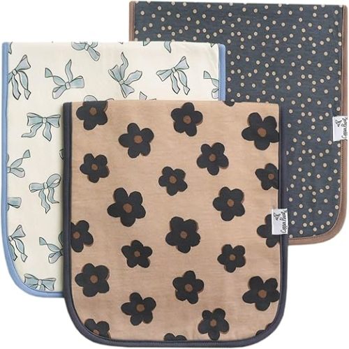 Gemma in Tan Lot de 3 bavoirs absorbants triple couche pour bébé Taille L 53,3 x 25,4 cm Copper Pearl