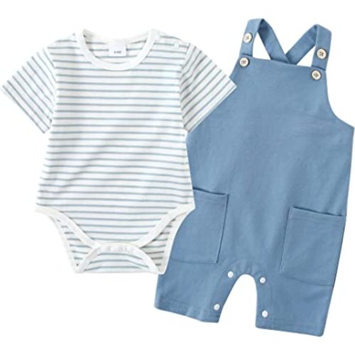 Amazon.com: YALLET Baby Boy Clothes Infant Boy Outfits 3 6 12 18 Months Romper+Bib Suspender Shorts Summer Bodysuit Overalls Set（Turtle & Light Green,0-3 Months）: Clothing, Shoes & Jewelry