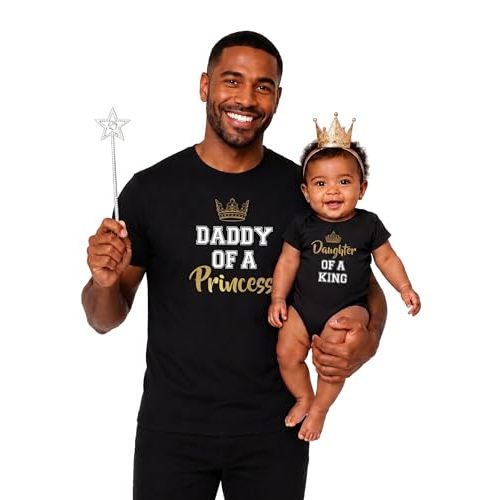 Tstars Papa Bear Dad and Baby Matching Shirt and Bodysuit Set - Funny Daddy and Me Father's Day Outfit Set for New Dads