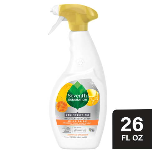 Seventh Generation Disinfectant Spray, Multi-Surface Cleaner, Lemongrass Citrus, 26 oz