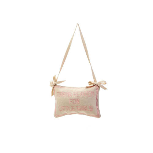 Two's Company Thank Heaven Embroidered Pillow Hanging Décor