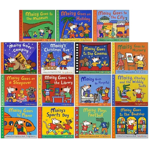 Maisy Mouse First Experience 15 Books Pack Collection Set by Lucy Cousins (Bookshop, Football, Sports Day, Plane, Hospital, Library, Sleepover, Nursery & MORE!)