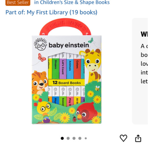 Baby Einstein - My First Library Board Book Block 12-Book Set - First Words, Letters, Counting, and More! - PI Kids