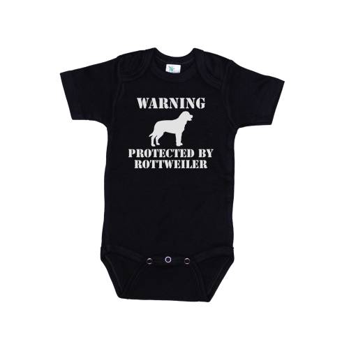 Rottweiler Baby Onesie®, Warning Protected By Rottweiler, Rottweiler Bodysuit, Cute Baby Apparel, Rottweiler Romper, Trendy Baby Jumpsuit
