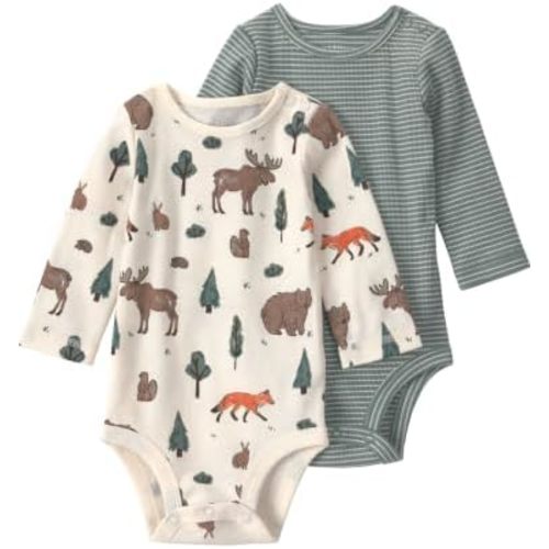 little planet by carter's Baby Boys' 2-pack Long Sleeve Bodysuits Made With Organic Cotton