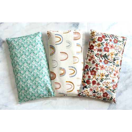 Microwavable Heating Pad, Rice Bag, Rice Heating Pad, Cold Pack, Heat Pack, Daisy, Rainbow, Botanical, Handmade Gift, 2 Sizes