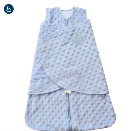 Blue Plushy Dot Velboa Swaddle| HALO