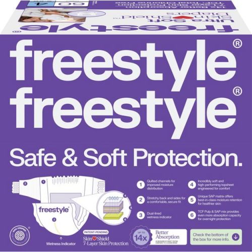 Freestyle Total Chlorine Free 14x Better Absorption Hypoallergenic Baby Diapers -