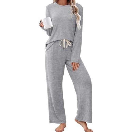 SAMPEEL Pajamas for Women Set Comfy Lounge Sets Two Piece Long Sleeve Cute Pjs Soft Sleepwear Winter Clothing