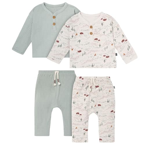 Modern Moments by Gerber Baby Boy 4-pack Henley Top and Pants Set