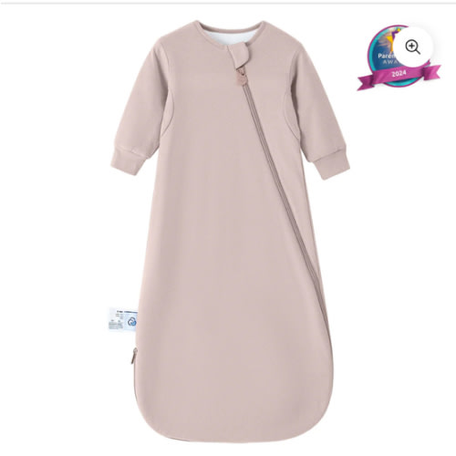 All Season Long Sleeve Sleep Sack 1.0 TOG - Organic Cotton & Camel Wool - Dusty Pink