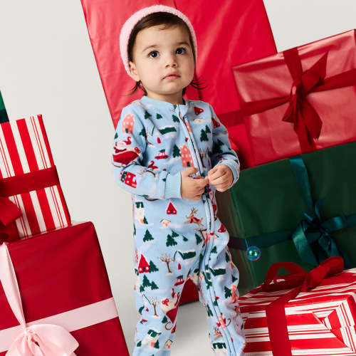 Christmasville Microfleece Zippered One Piece