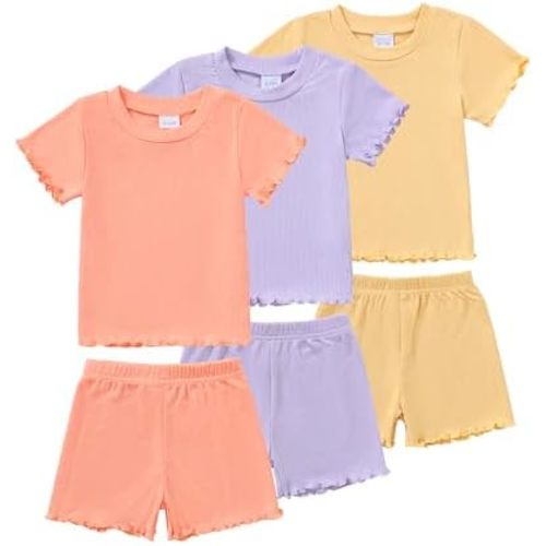 Toddler Baby Girl Boy Summer Clothes Outfits Casual Summer Short Sleeves Tops + Shorts Cute Outfits Set 3M-3T