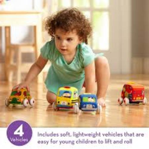 Melissa & Doug K's Kids Pull-Back Soft Baby Toy Set - 4 ...