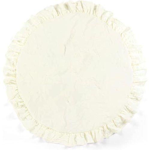 Lush Decor Baby Round Ruffle Play Mat Single 36" Diameter, Ivory