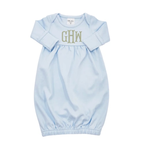 Blue Picot Trim Gown