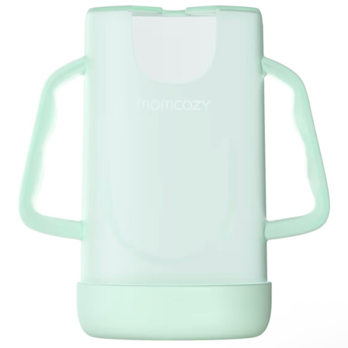 Momcozy Baby Pouch Holder No Squeeze, Baby Food & Juice Box Holder, Mess-Free, Easy Grip for Self-Feeding, BPA-Free & DEHP-Free, Must-Have for Babies, Green