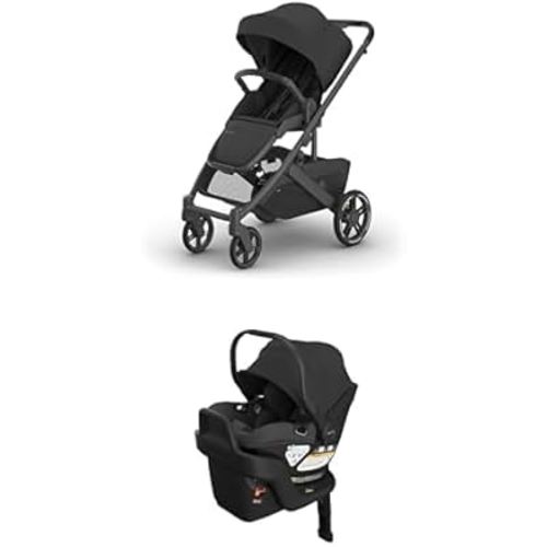 UPPAbaby Cruz V3 Stroller + Aria V2 Lightweight Car Seat Travel System Combo – Toddler Seat, Bumper Bar, Bug and Rain Shield, Car Seat Base, and Infant Insert Included – Jake (Charcoal)