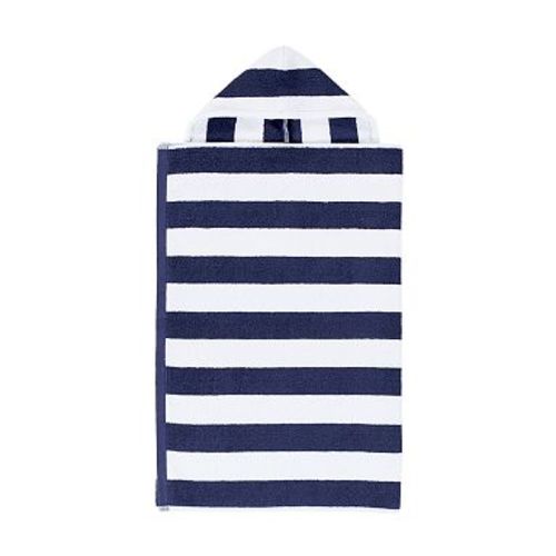 Rugby Stripe Hooded Towel, Navy