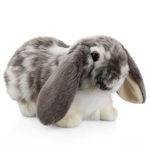 Graduation Gifts Dutch Lop Eared Rabbit 9.8 Inches Ornament Cute Stuffed Animal Fluffy Rabbit Animal Realistic Bunny Cute Stuffed for Teacher 2026 Gift Xmas Friends