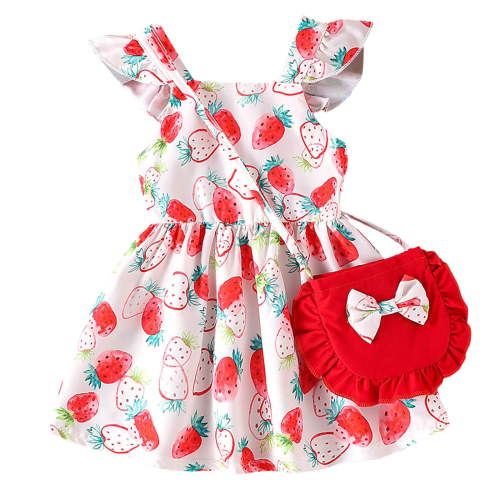 KEXE 12-18 Month Girl Clothes Vestidos Para NiñAs Baby Girl Clothes Newborn Dress Summer Toddler Girls' Clothing Casual Sundress With Cute Bag Infant Outfits