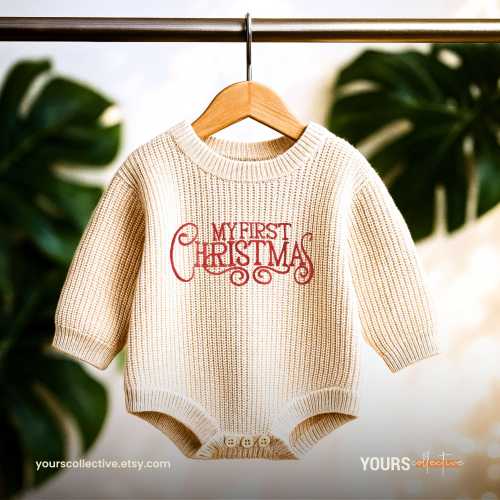 Christmas Sweater, Knit Sweater, Baby Sweater, Baby Christmas Outfit, My First Christmas, Christmas Gift, Embroidered Baby Sweater