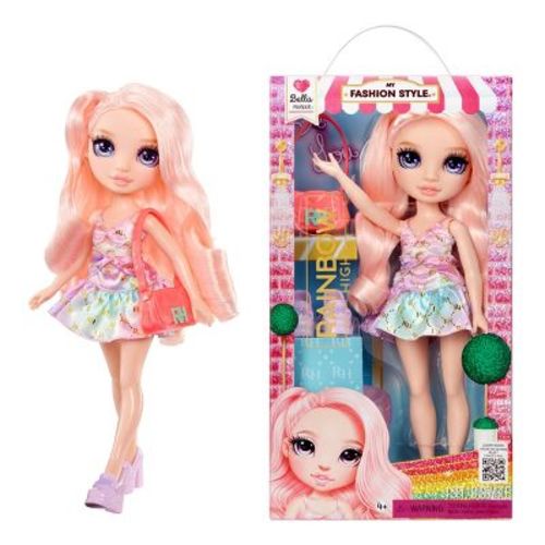 Rainbow High My Fashion Style Bella, Pink 11" Fashion Doll with Statement Outfit, Stylish Handbag: Articulated Creativity Doll, Wavy Pink Hair