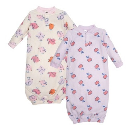 Hudson Baby Infant Girls Fleece Gowns, Baby Bird, Preemie-Newborn