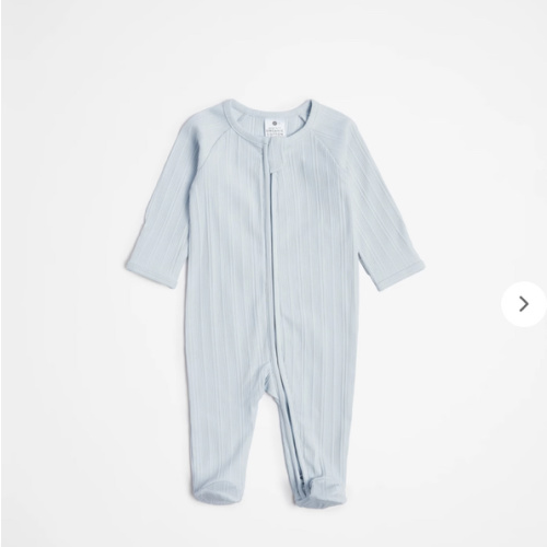 Baby Organic Cotton Rib Zip Coverall | Target Australia