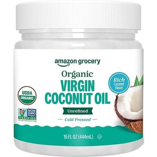 Amazon Grocery, Organic Virgin Coconut Oil, 15 Fl Oz