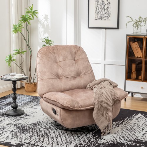 swivel gliding rocking chair (light brown)