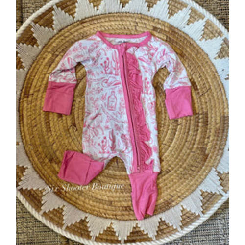 Country cutie bamboo baby ruffle sleeper – Six shooter boutique