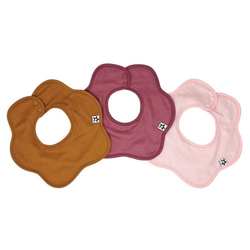 Tiny Twinkle Roundabout Baby Drool Bibs 3-Pack, 360 Rotating Waterproof and Absorbent Teething Bibs (Cinnamon Set 3-Pack)
